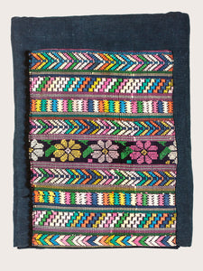 Indigo Blanket with Guatemalan Textile