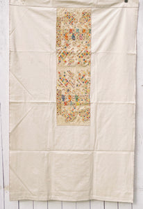 Ecru Blanket with Cream & Confetti Guatemalan Textile