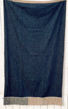 Load image into Gallery viewer, Dark Denim Blanket with Grey Trim