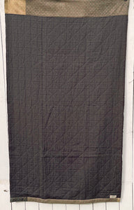 Dark Denim Blanket with Grey Trim