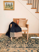 Load image into Gallery viewer, Dark Denim Blanket with Grey Trim